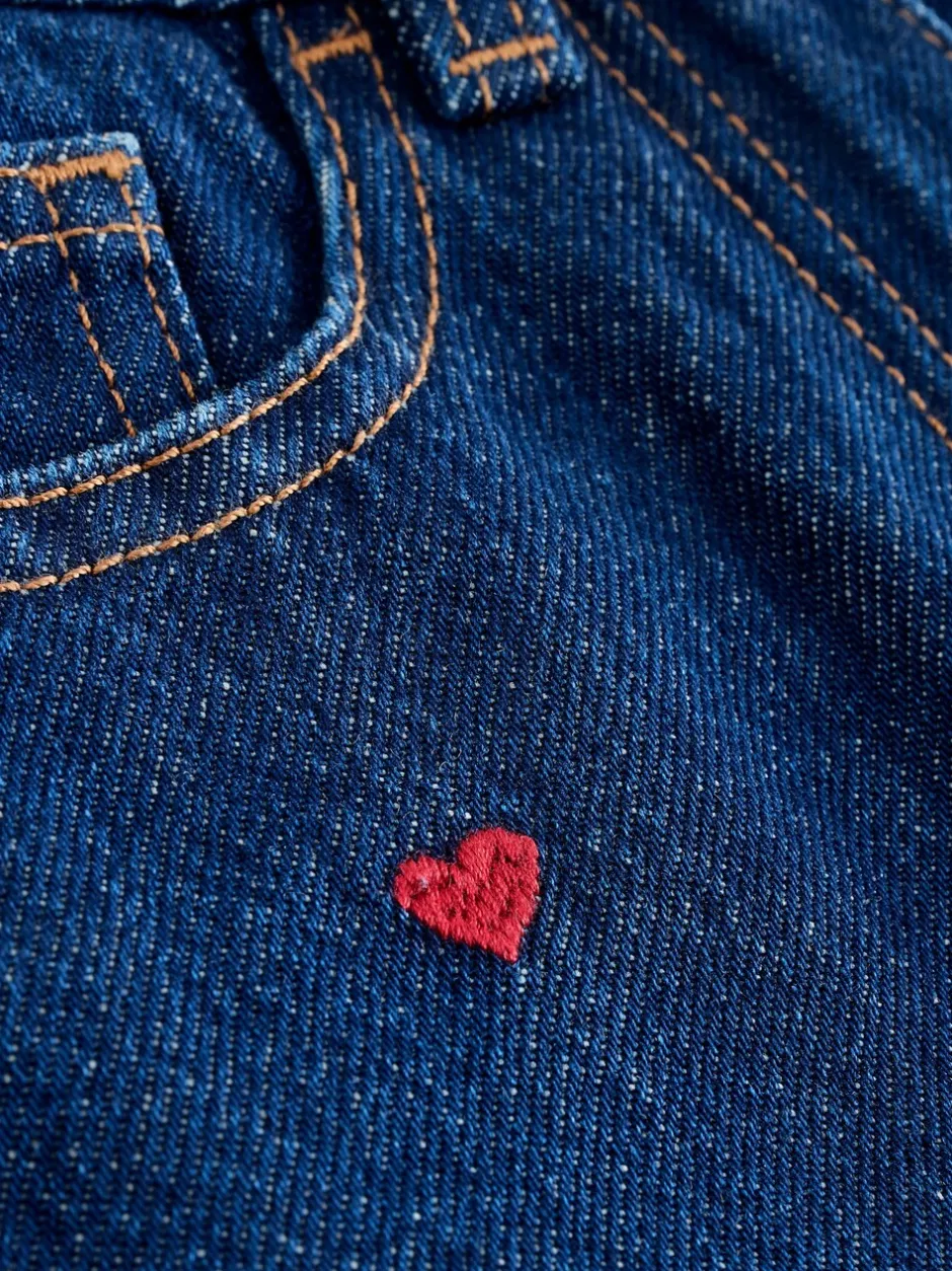 Jeans|Next Donkerblauw - Wijde jeans met Bloemenprint en versieringen (3-16jr)