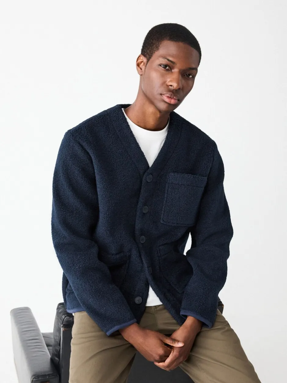 Jassen En Jacks|Sweaters En Hoody´S|Next - Wool Look Fleece Cardigan Donkerblauw