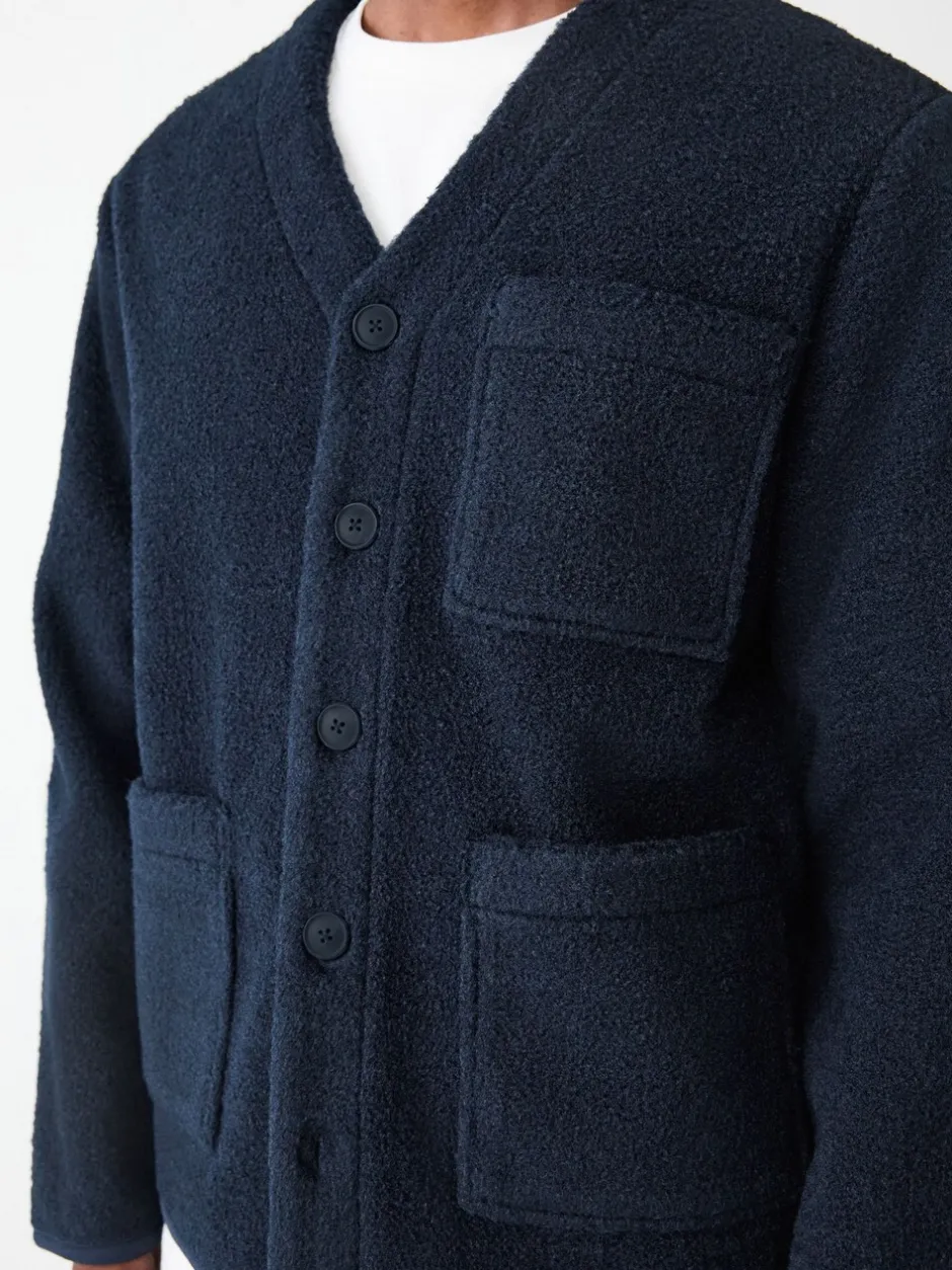 Jassen En Jacks|Sweaters En Hoody´S|Next - Wool Look Fleece Cardigan Donkerblauw