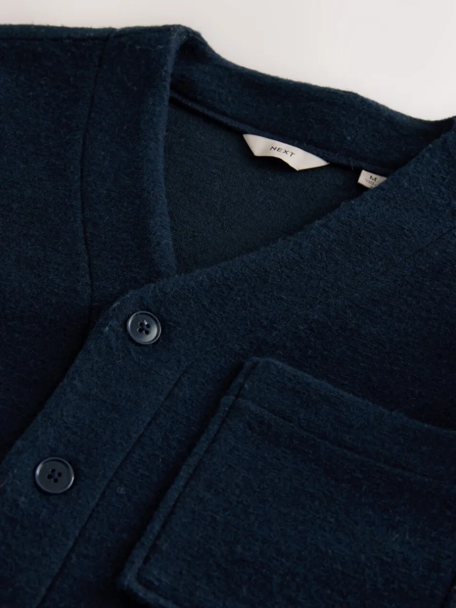 Jassen En Jacks|Sweaters En Hoody´S|Next - Wool Look Fleece Cardigan Donkerblauw