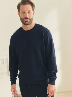 Pyjama's|Next - Zachte pyjama met top met wafeldessin en lange mouwen Donkerblauw