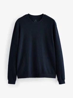 Pyjama's|Next - Zachte pyjama met top met wafeldessin en lange mouwen Donkerblauw