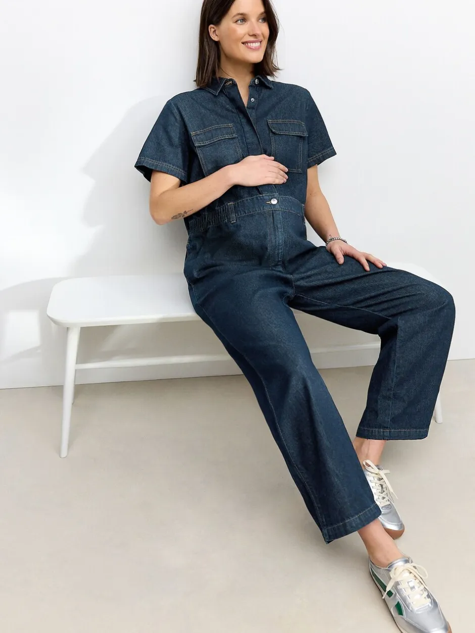 Jumpsuits En Playsuits*Next Donkerblauw - 100{Zwangerschapspakje van denim katoen