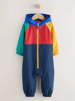 Jassen, Jacks En Kinderwagenpakjes|Jassen En Jacks|Next Donkerblauw colourblocking - Waterdicht regenpak met fleecevoering (3 mnd-7 jr)