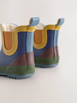 Laarzen*Next Donkerblauw colourblocking - Warme gevoerde enkellaarzen