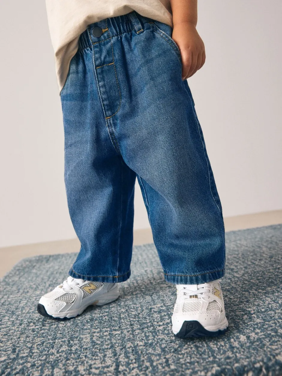 Jeans En Joggingbroeken|Jeans|Next - Jeans met wijde pijpen (3 mnd-7 jr) Donkerblauw denim