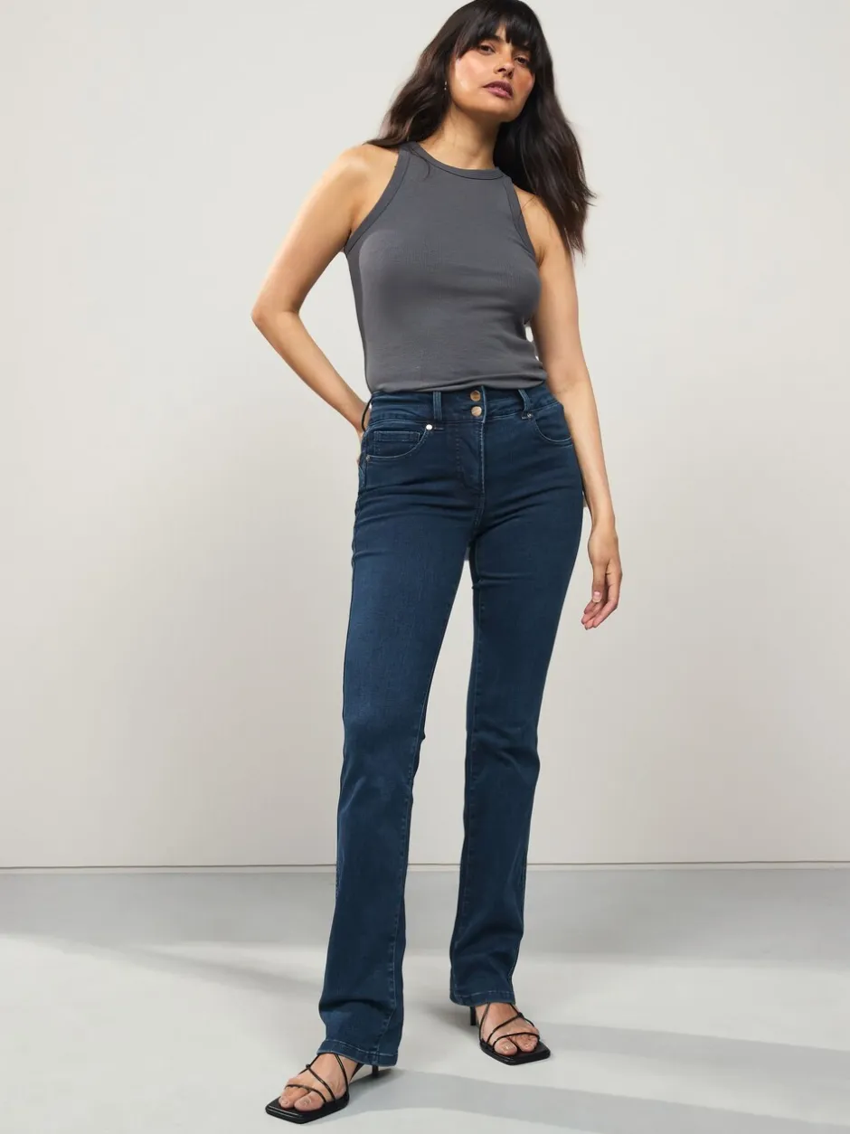Jeans*Next - Lift, slim en shape jeans met bootcut Donkerblauw denim