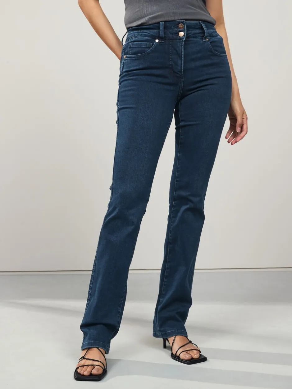 Jeans*Next - Lift, slim en shape jeans met bootcut Donkerblauw denim