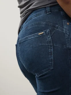 Jeans*Next - Lift, slim en shape jeans met bootcut Donkerblauw denim
