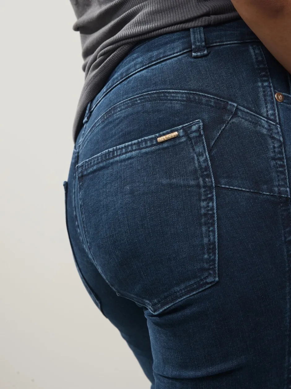 Jeans*Next - Lift, slim en shape jeans met bootcut Donkerblauw denim