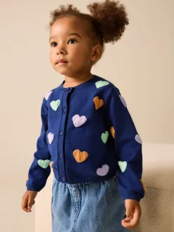 Gebreide Kleding*Next - Vest (3 mnd-10 jr) Donkerblauw hartjes