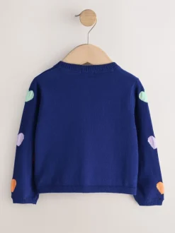 Gebreide Kleding*Next - Vest (3 mnd-10 jr) Donkerblauw hartjes