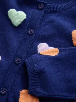 Gebreide Kleding*Next - Vest (3 mnd-10 jr) Donkerblauw hartjes