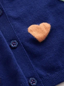 Gebreide Kleding*Next - Vest (3 mnd-10 jr) Donkerblauw hartjes
