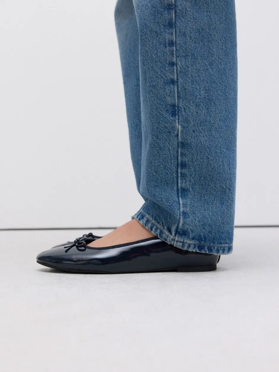 Ruimvallend En Extraruimvallend|Lage Schoenen|Next Donkerblauw lakleer - Ballerina's met ronde neus