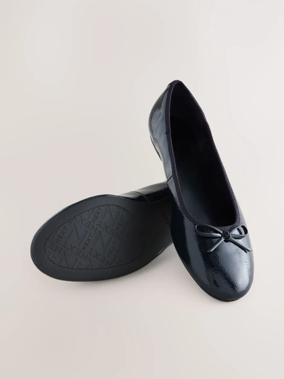 Ruimvallend En Extraruimvallend|Lage Schoenen|Next Donkerblauw lakleer - Ballerina's met ronde neus