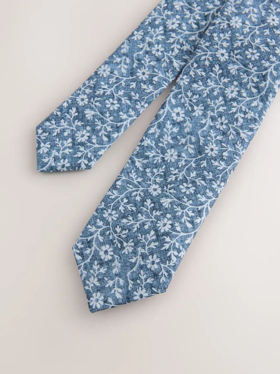 Kostuums En Herenvesten|Next Donkerblauw met bloemenprint - Stropdas (3-16 jr)