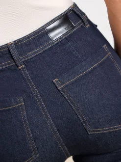 Jeans|Lipsy - Glam jeans met wijde pijpen Donkerblauwe wassing