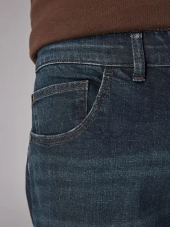 Jeans|Next Donkerblauwe wassing - Rechte, klassieke jeans met stretch