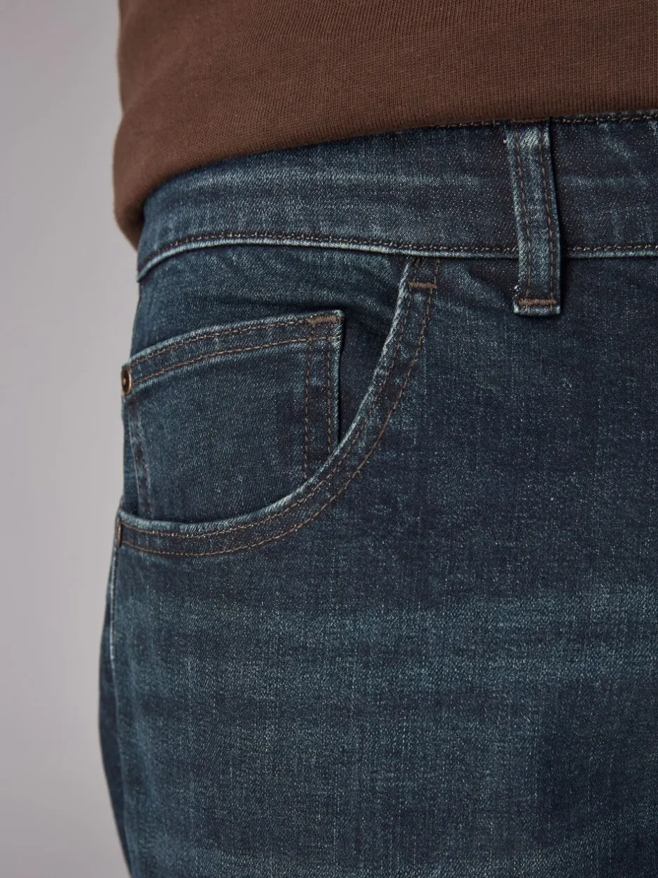 Jeans|Next Donkerblauwe wassing - Rechte, klassieke jeans met stretch