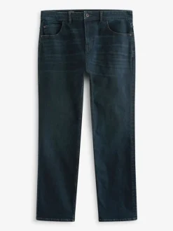 Jeans|Next Donkerblauwe wassing - Rechte, klassieke jeans met stretch