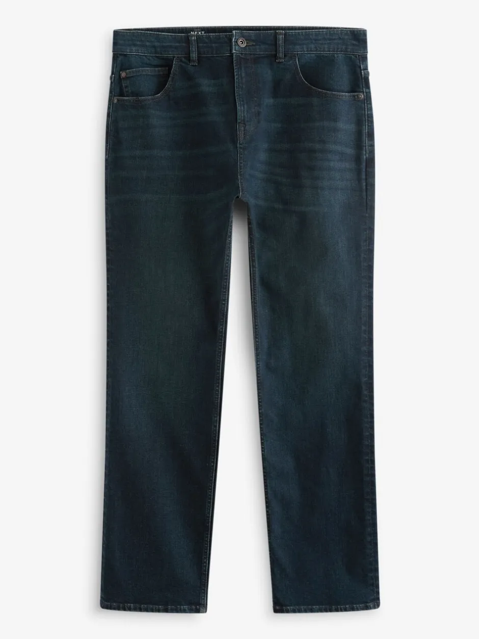 Jeans|Next Donkerblauwe wassing - Rechte, klassieke jeans met stretch