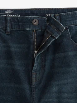 Jeans|Next Donkerblauwe wassing - Rechte, klassieke jeans met stretch