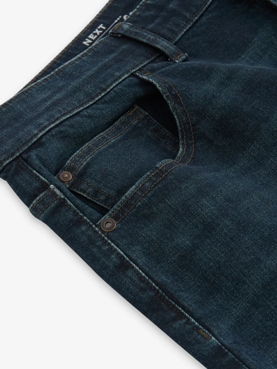 Jeans|Next Donkerblauwe wassing - Rechte, klassieke jeans met stretch