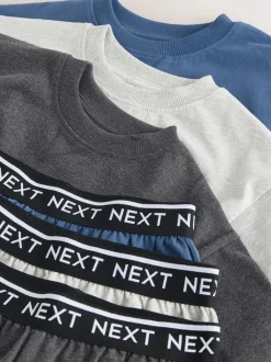 Nachtkleding En Pyjama's|Pyjama's*Next Donkerblauw/grijs - Pyjama met korte pijpen 3 stuks (3-16jaar) (3-16jaar)