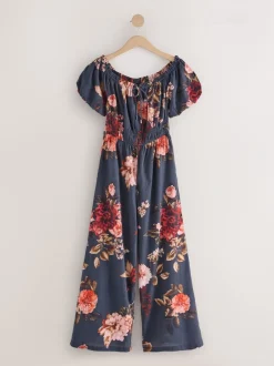 Jumpsuits En Playsuits*Next - Jumpsuit met blote schouder Donkerblauw/roze