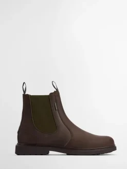 Boots|Barbour - ® Hale leren Chelsea laars Donkerbruin