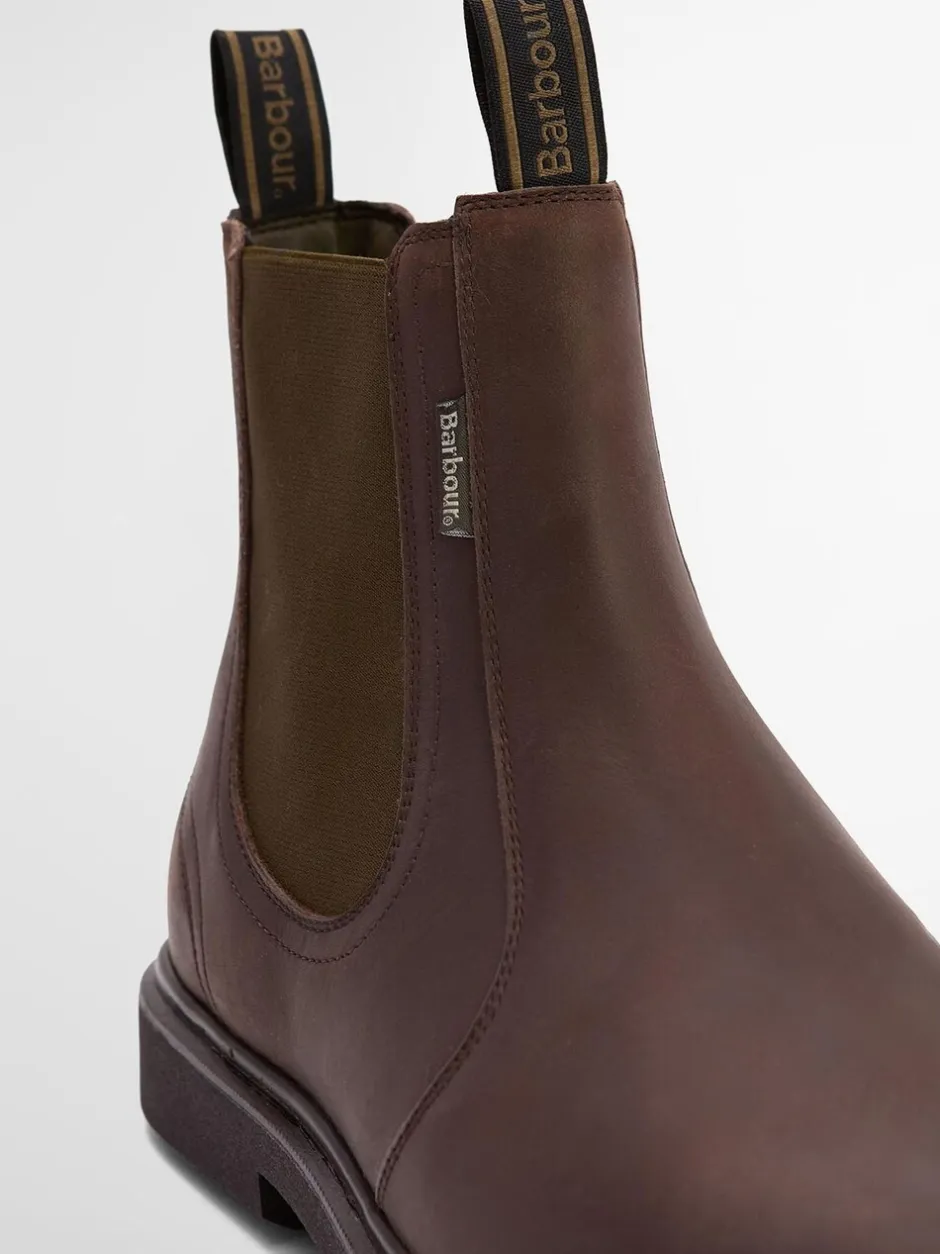 Boots|Barbour - ® Hale leren Chelsea laars Donkerbruin