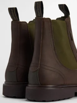 Boots|Barbour - ® Hale leren Chelsea laars Donkerbruin