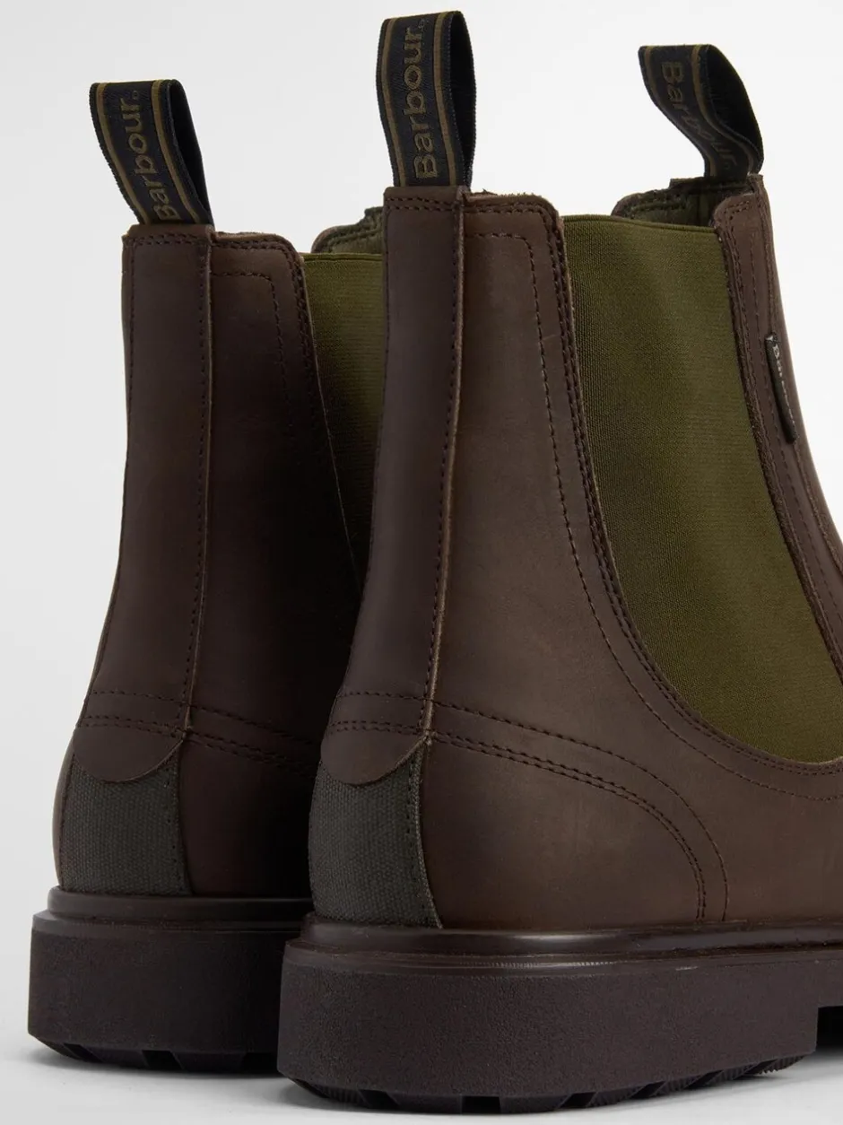 Boots|Barbour - ® Hale leren Chelsea laars Donkerbruin
