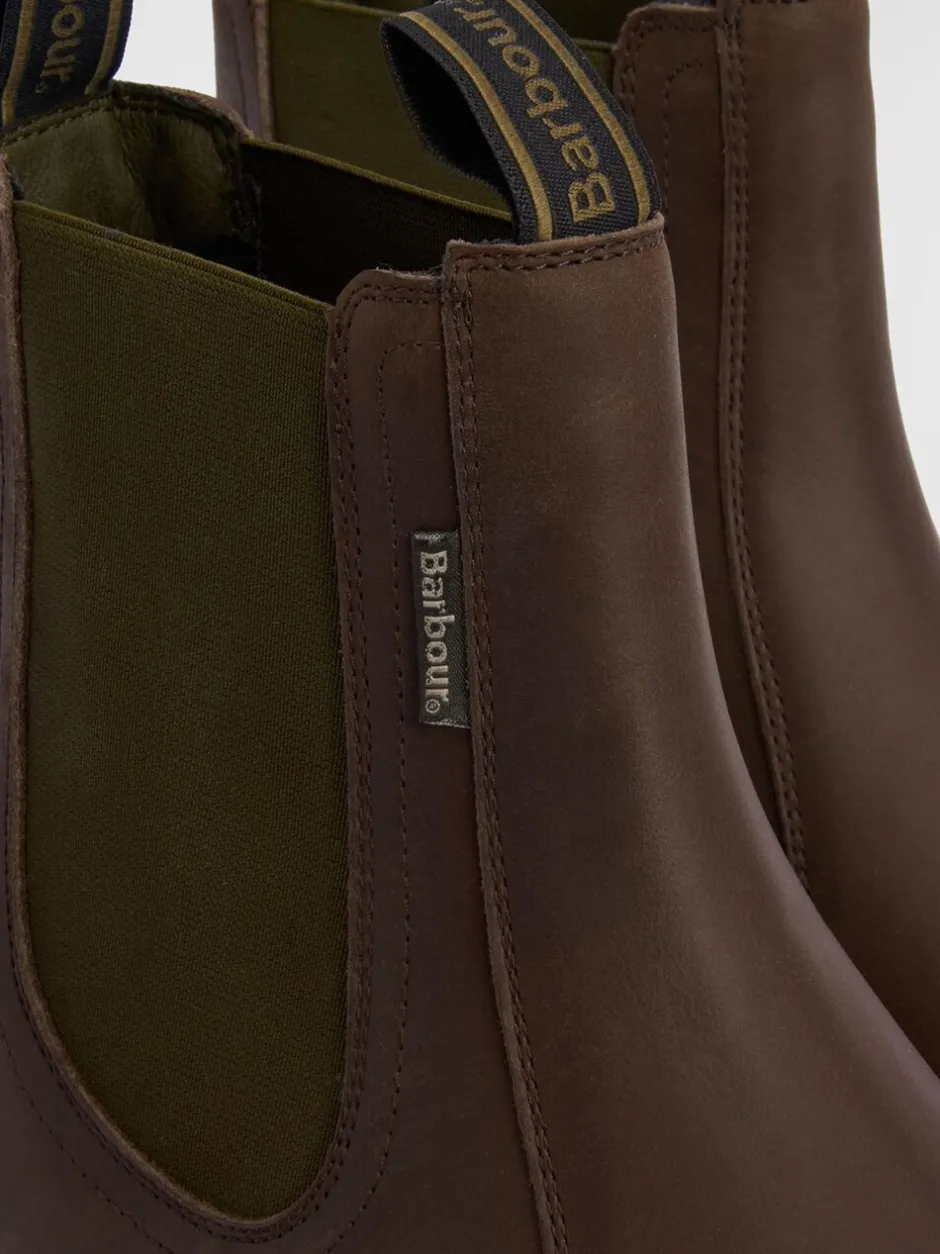Boots|Barbour - ® Hale leren Chelsea laars Donkerbruin