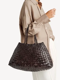 Tassen En Portemonnees*Dragon Diffusion - Santa Croce Grote Geweven Tas Donkerbruin