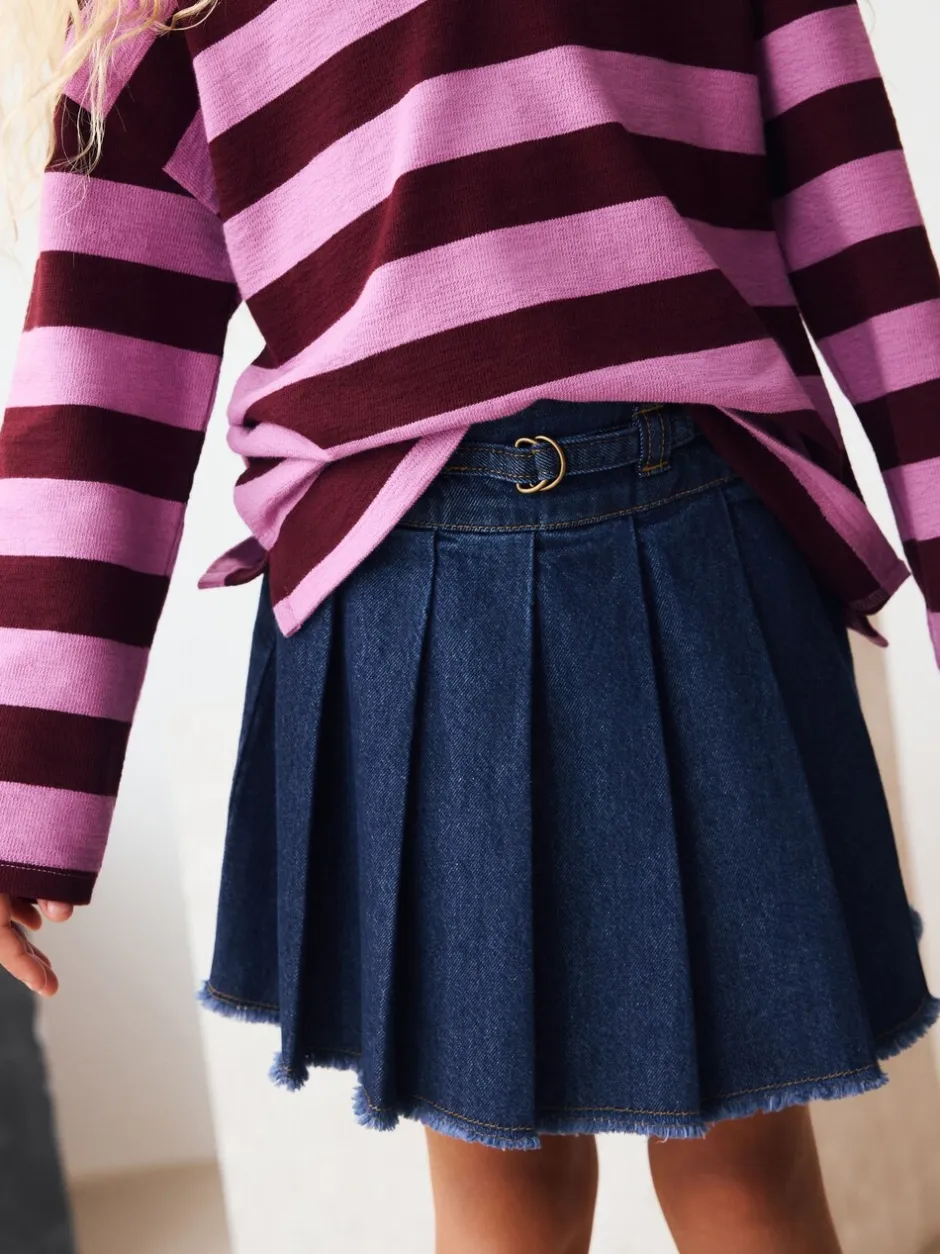 Shorts En Rokken*Next - Geplooide denim rok (3-16jr) Donkere wassing