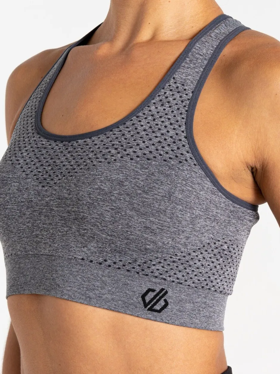 Beha's|Dare 2b - Green Womens Don't Sweat It II Sports Bra Donkergrijs