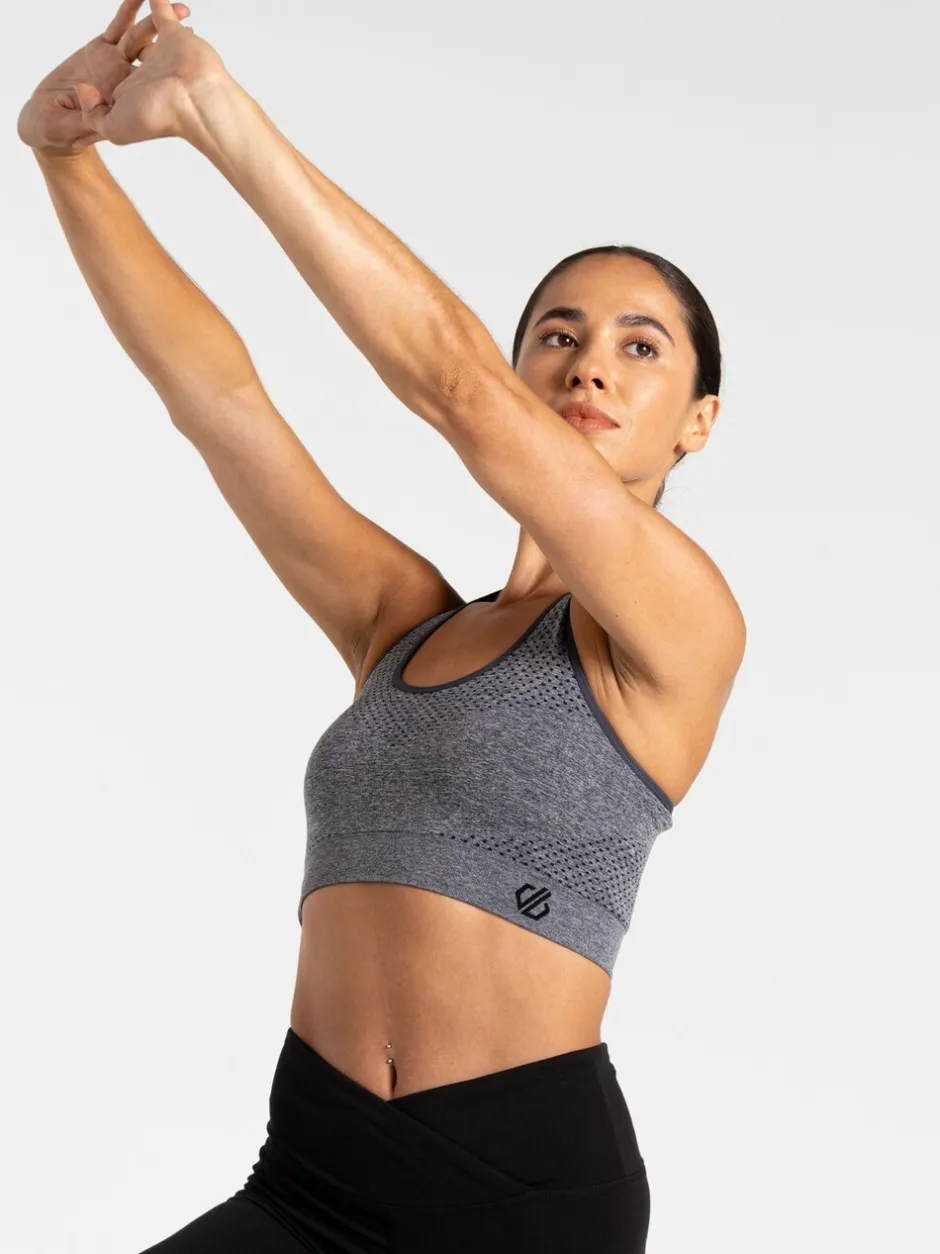 Beha's|Dare 2b - Green Womens Don't Sweat It II Sports Bra Donkergrijs