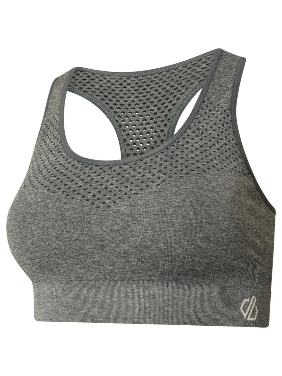 Beha's|Dare 2b - Green Womens Don't Sweat It II Sports Bra Donkergrijs