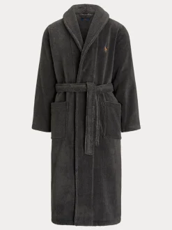 Kamerjassen En Badjassen|Polo Ralph Lauren - badjas met sjaalkraag Donkergrijs