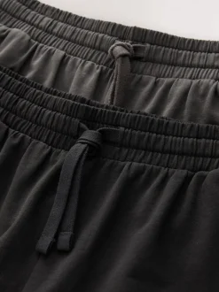 Loungewear|Shorts|Next - Loopback Soft Touch 2 Pack Jogger Shorts Donkergrijs/zwart