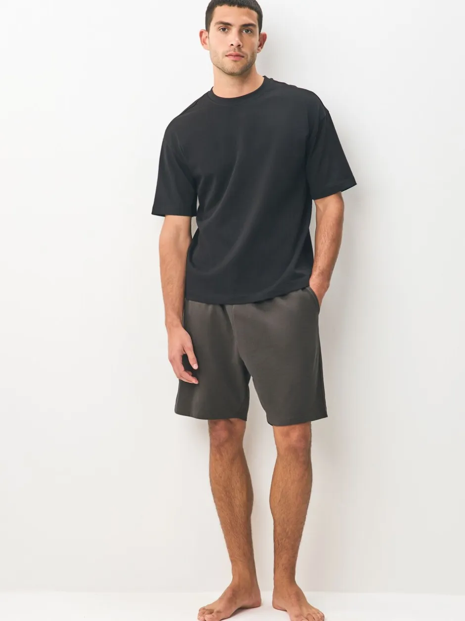 Loungewear|Shorts|Next - Loopback Soft Touch 2 Pack Jogger Shorts Donkergrijs/zwart