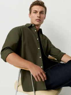 Formele Overhemden|Shirts|Next Donkergroen - Normale Pasvorm - Oxford-hemd met lange mouwen