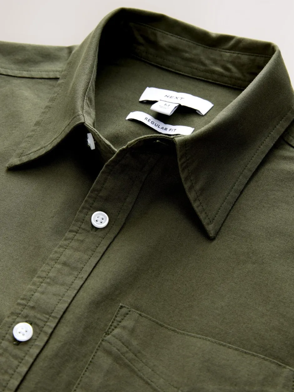 Formele Overhemden|Shirts|Next Donkergroen - Normale Pasvorm - Oxford-hemd met lange mouwen