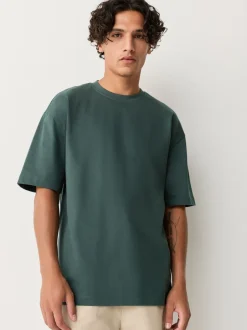 T-Shirts En Hemden|Next Donkergroen - Relaxed fit - Zwaar T-shirt