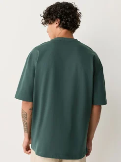 T-Shirts En Hemden|Next Donkergroen - Relaxed fit - Zwaar T-shirt