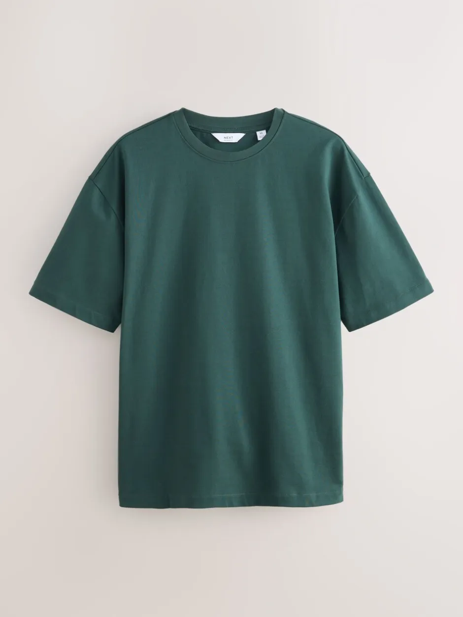 T-Shirts En Hemden|Next Donkergroen - Relaxed fit - Zwaar T-shirt