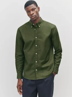 Formele Overhemden|Shirts|Next Donkergroen - Slim Fit - Oxford-hemd met lange mouwen