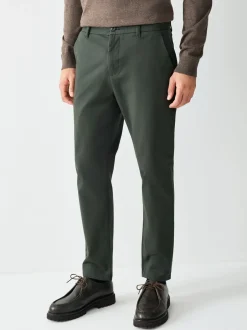 Broeken En Chino's*Next Donkergroen - Slim Fit - Stretchy chino